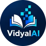 VidyalAI logo: an open book with glowing pixels rising from its pages.